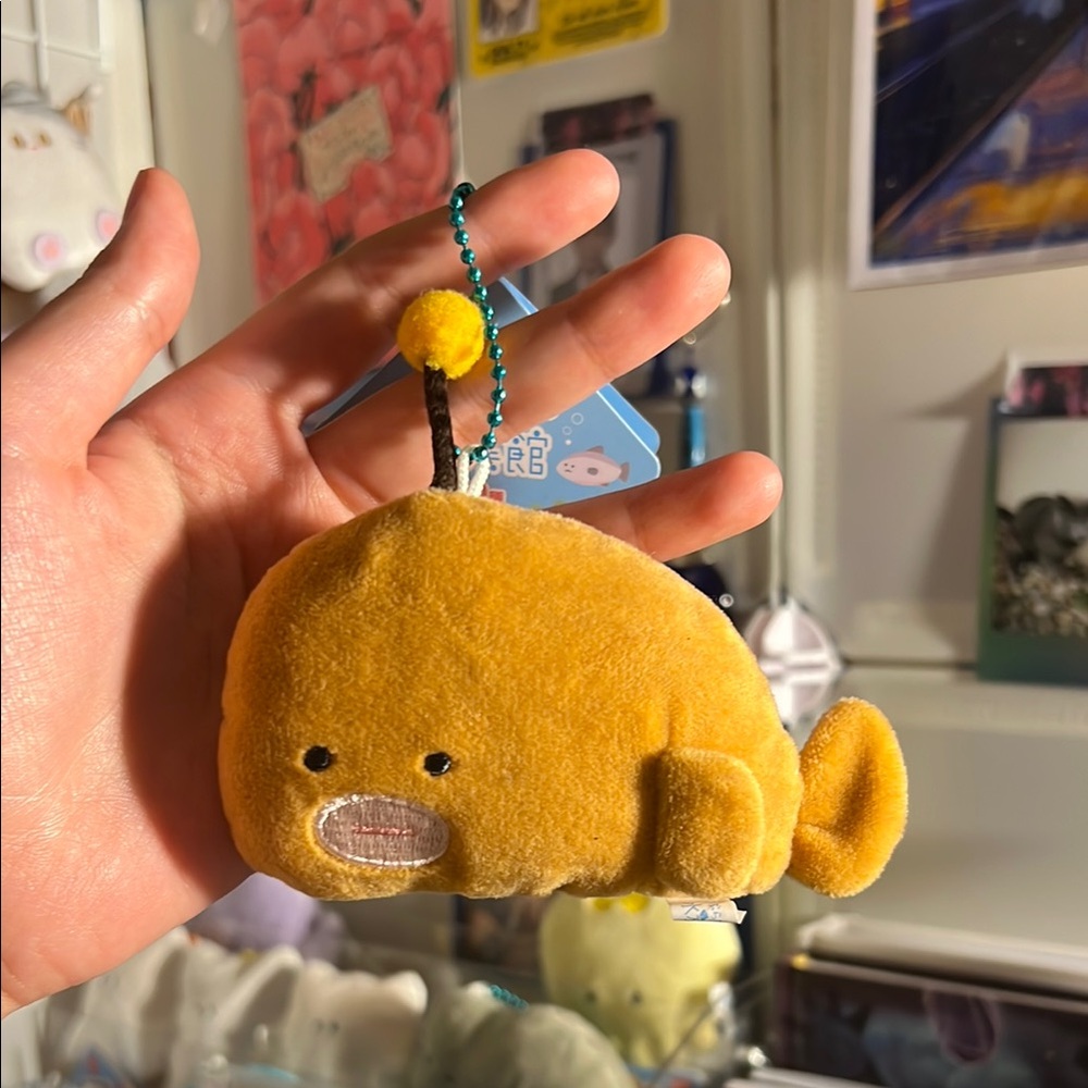 Plush Whale Keychain - Orange Yell Plush Keychain (aquarium collection)